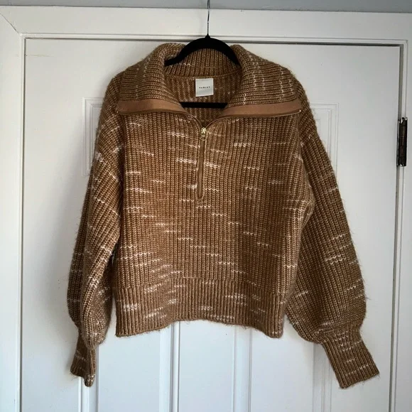 VARLEY‎ SIZE M MEDIUM Ridley Dalmation Half-Zip Pullover SWEATER golden bronze - Picture 2 of 7